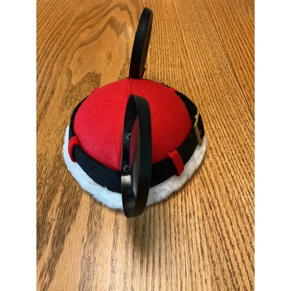 Disney Parks Mickey Mouse Santa Hat Ear Cap Red Felt White Faux Fur Jingle Bell